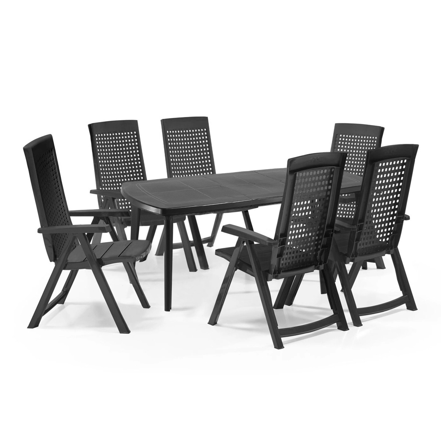 Shaf Milano 7-tlg. Outdoor-Essgruppe mit Atlantic Esstisch Anthrazit Wetter günstig online kaufen