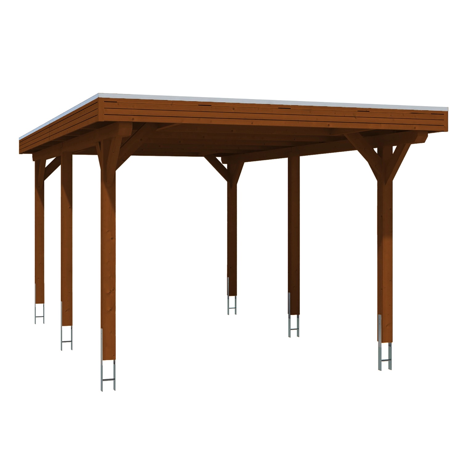 Skan Holz Carport Spessart 355 x 604 cm Nuss