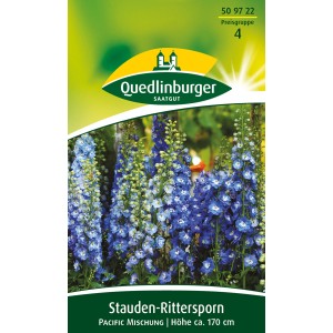 Quedlinburger Stauden-Rittersporn Pacific Mischung, blaue Blüten, Höhe ca. 170cm.