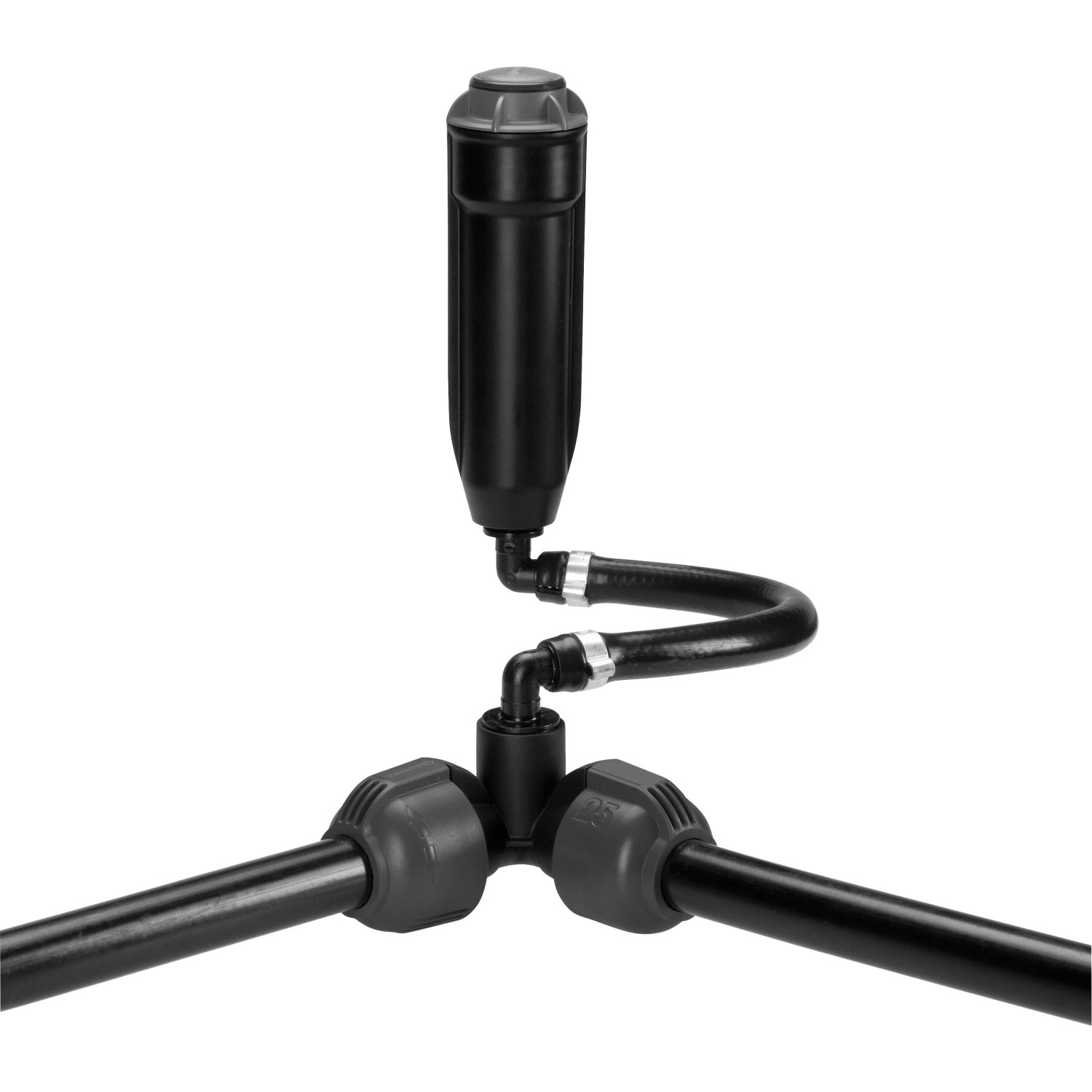 Gardena Winkelstück für Micro-Drip-Systeme mit 25 mm Durchmesser und 3/4-Innengewinde.