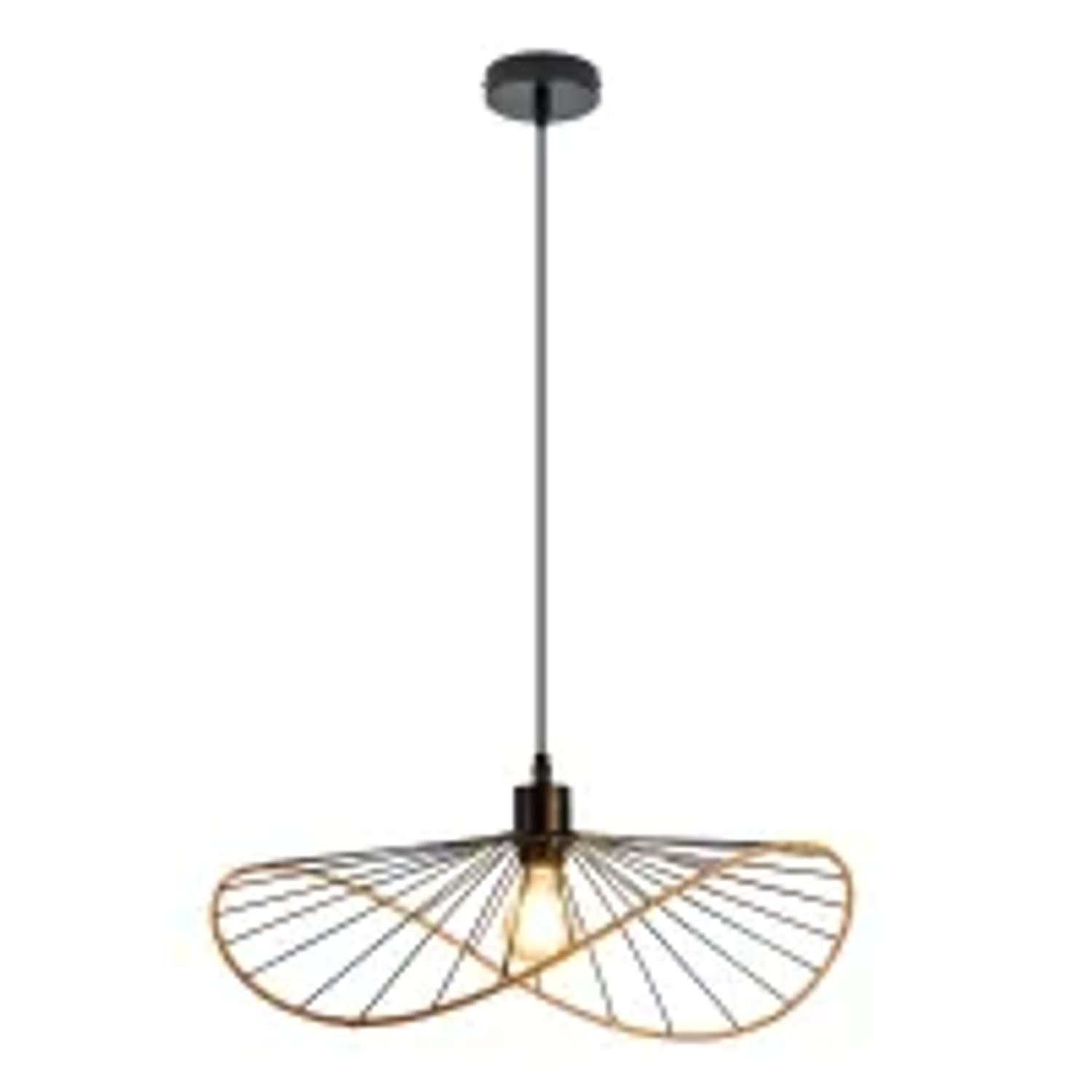 NETTLIFE Boho Pendelleuchte Schwarz 50 CM Vintage Metall-Kronleuchter E27 für Wohnzimmer Küche und Esszimmer Ohne Leuchtmittel