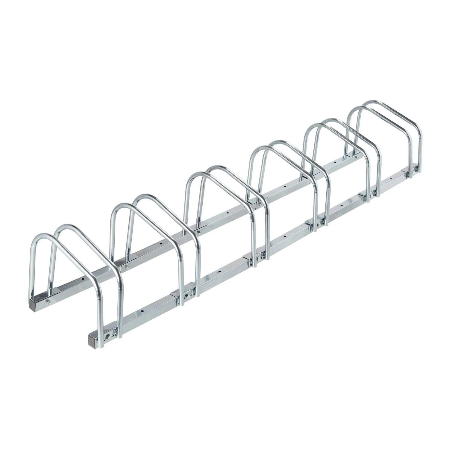 Relaxdays Fahrradständer Stahl Silber für 6 Fahrräder 27 cm x 163,5 cm x 33 cm
