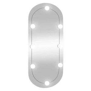 vidaXL Wandspiegel mit LED-Leuchten 35x80 cm Glas Oval 3189162