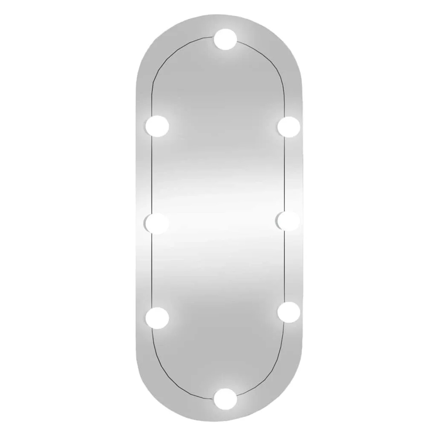 vidaXL Wandspiegel mit LED-Leuchten 35x80 cm Glas Oval 3189162