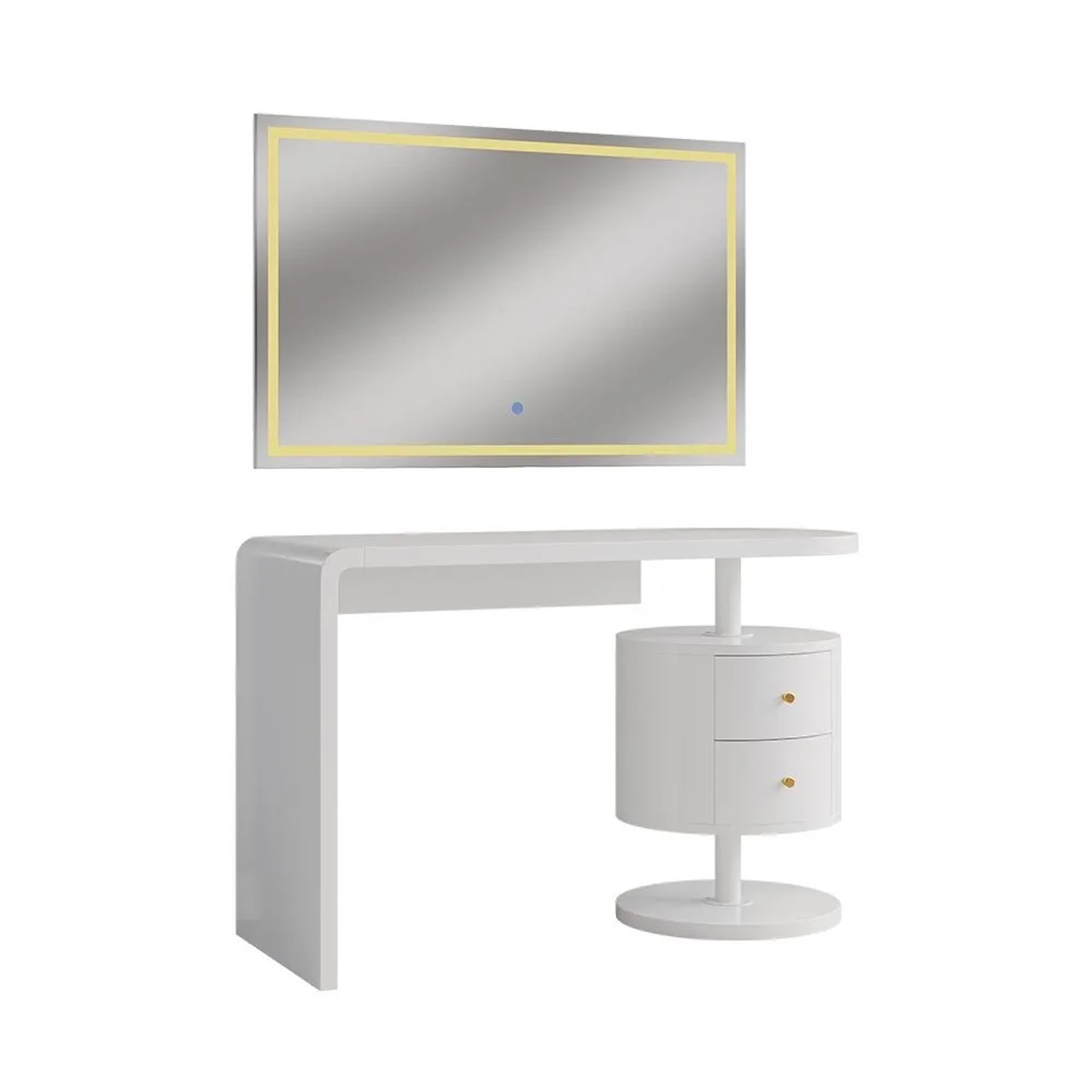 Vicco Schminktisch Lara Weiß 120 x 147 mit LED-Spiegel