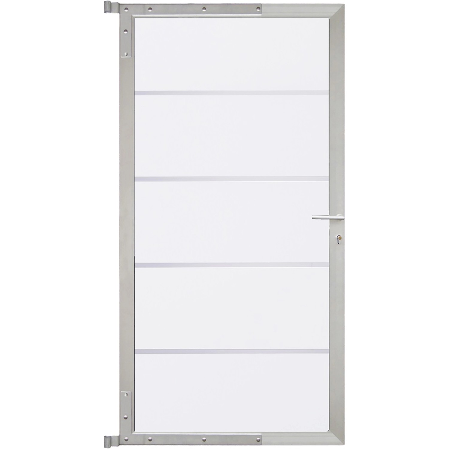 T & J Tor für Sichtschutzzaun Farö 90 cm x 175 cm Weiß/ Silber günstig online kaufen