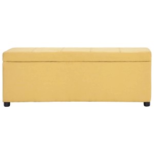 Gelbe vidaXL Bank mit Staufach aus Polyester, 116 cm breit. Möbel zur Aufbewahrung.