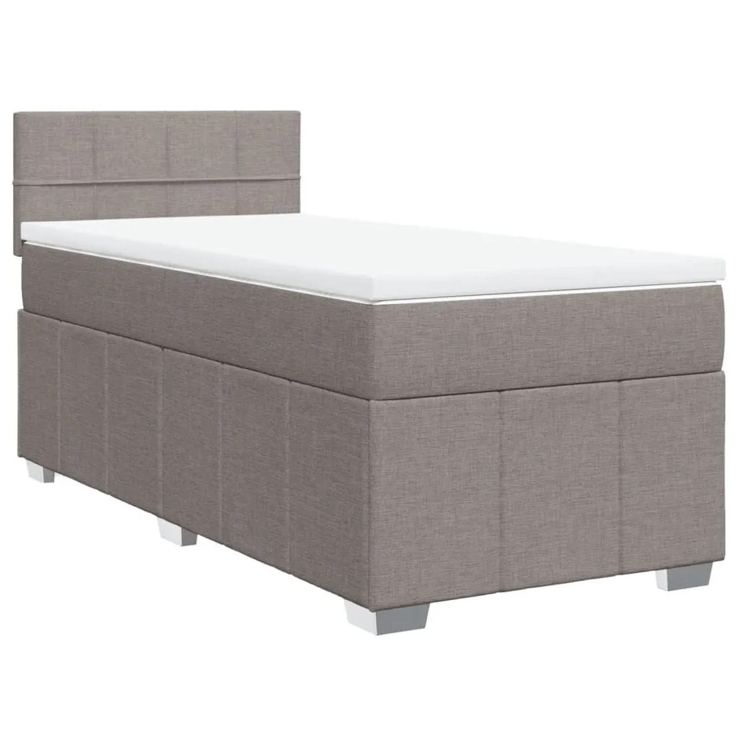 vidaXL Boxspringbett mit Matratze Taupe 100x200 cm Stoff 3286983