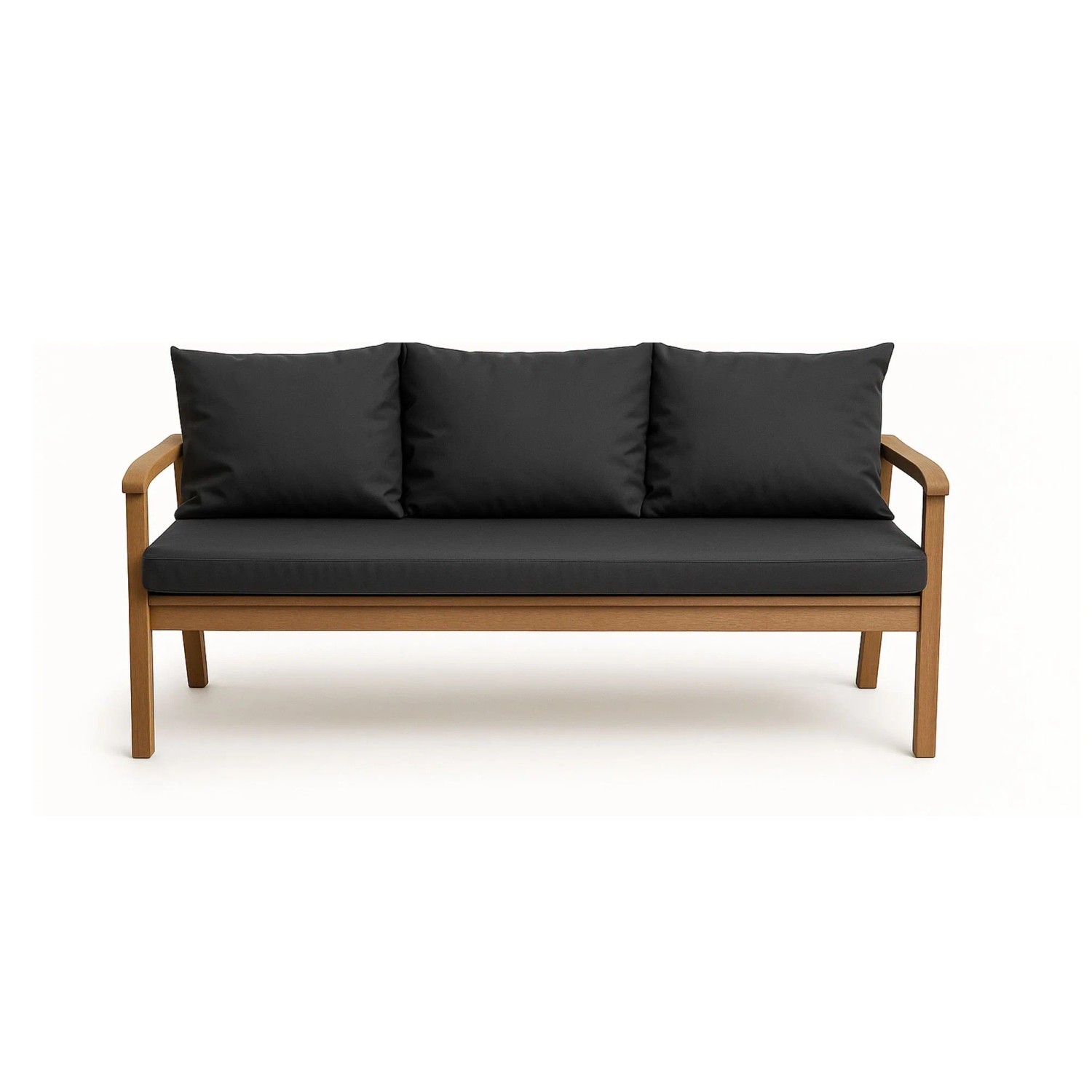 Setgarden Bankkissen Anthrazit, 160x60 cm + 3 Rückenkissen für 3-Sitzer Gartenbank.