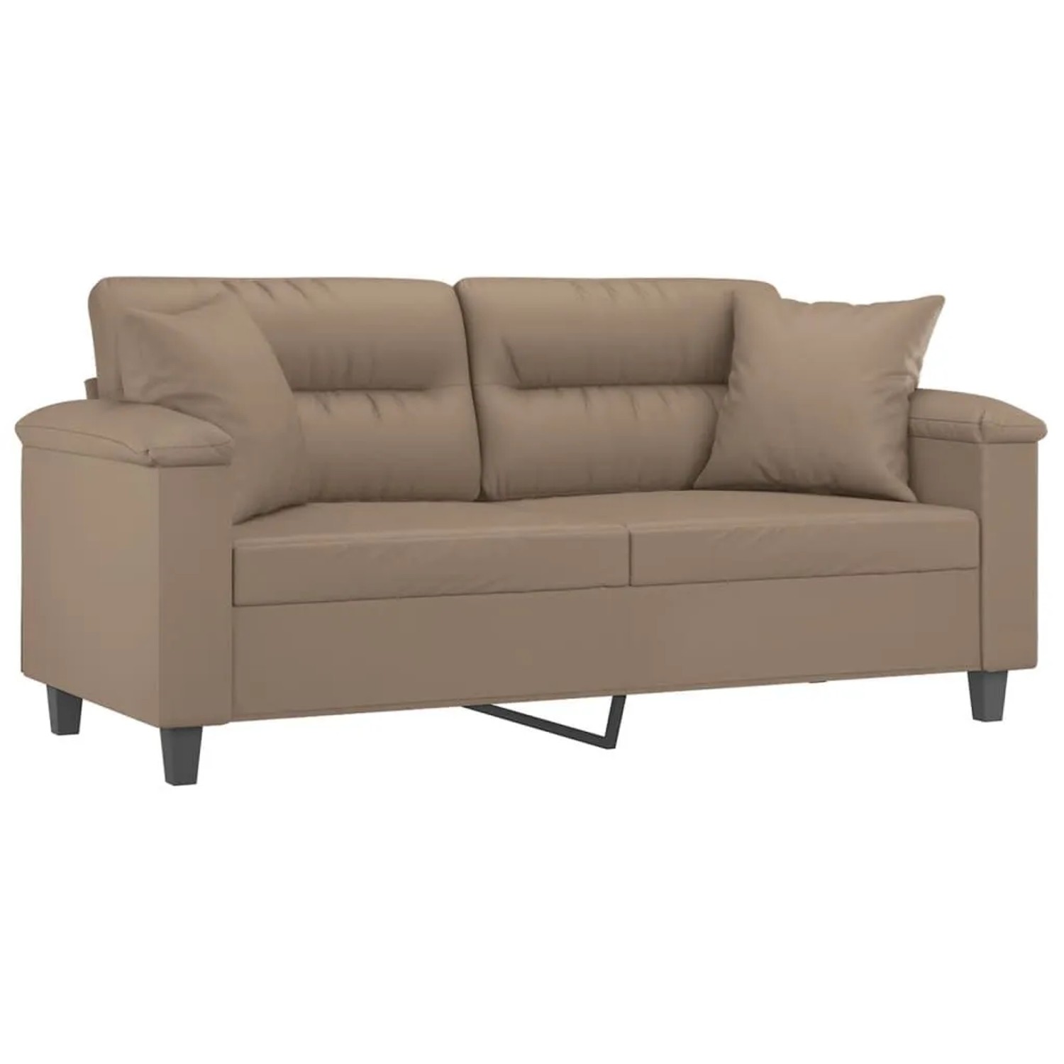 vidaXL 2-Sitzer-Sofa mit Zierkissen Cappuccino-Braun 140 cm Kunstleder 3200992