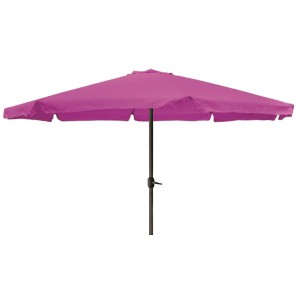 Lex XXL Sonnenschirm Ø 4m in Brombeer mit Kurbel, Krempe und robustem Aluminiumgestänge.