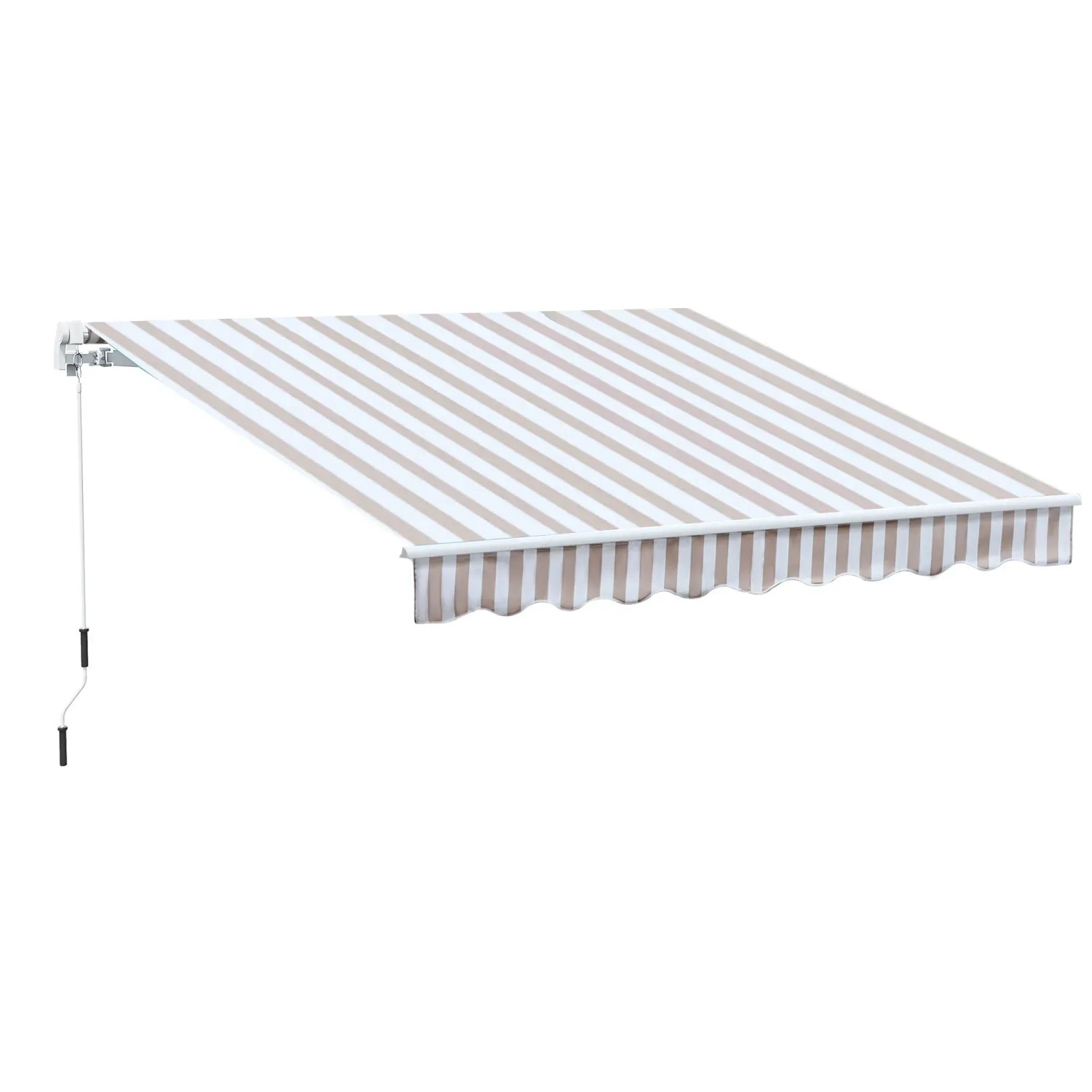 Outsunny Sonnenschirm Markise Aluminum Metall Polyester Beige Weiß L295 x B245 cm