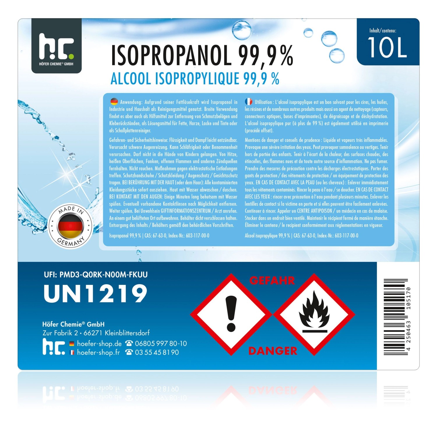 Höfer Chemie Isopropanol 99,9 60 x 10l kaufen bei OBI