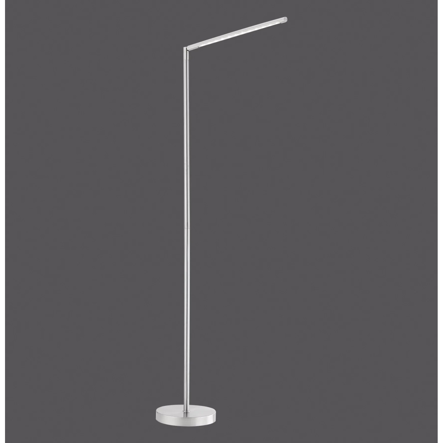 Moderne LED-Stehleuchte Dawda aus Stahl, höhenverstellbar von 125 bis 165,5 cm.