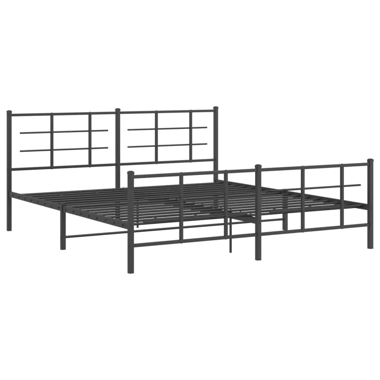 vidaXL Metallbett ohne Matratze mit Fußteil Schwarz 180x200 cm 355583 günstig online kaufen