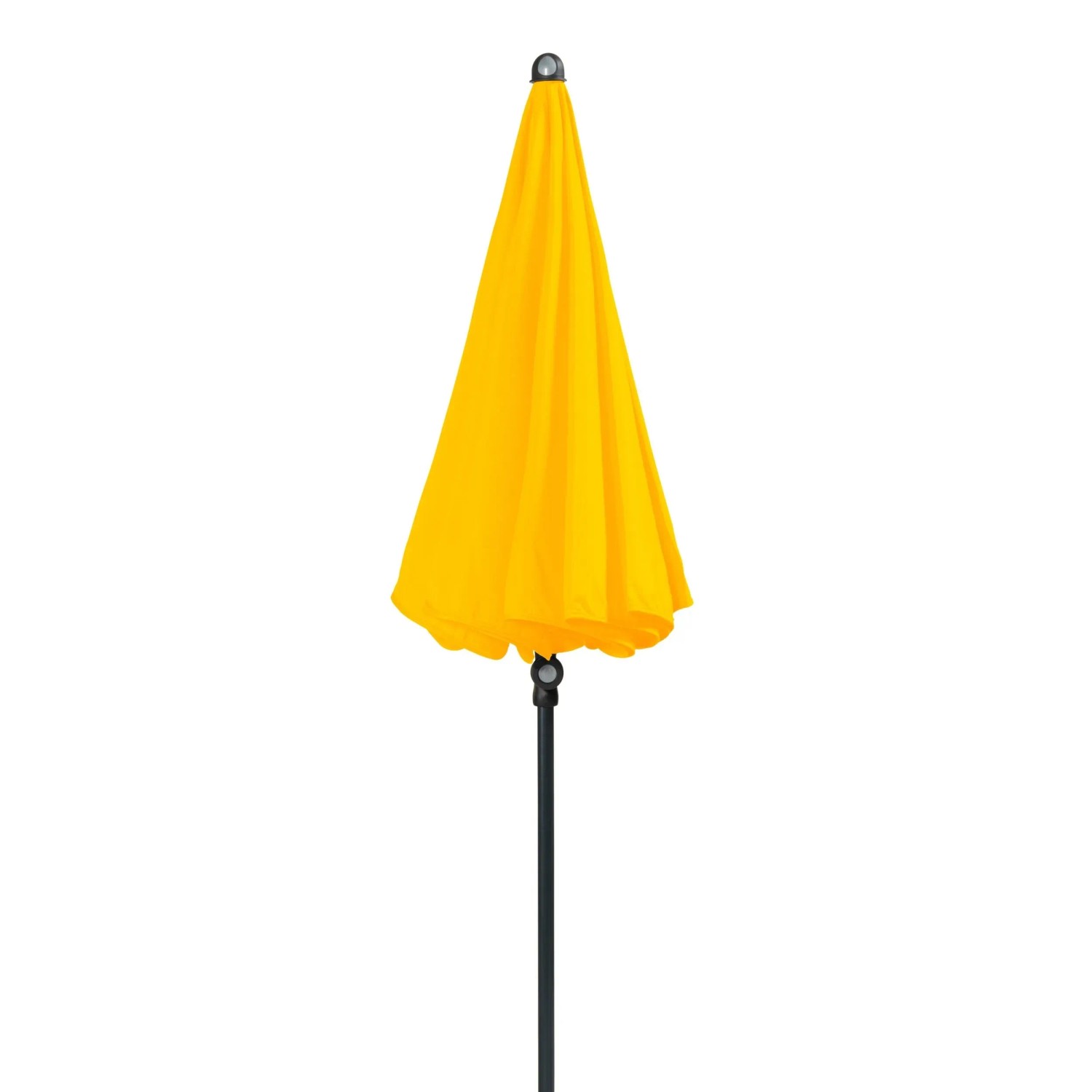 Gelber Doppler Balkonschirm Sunline, Ø 150 cm, mit Knickfunktion. Ideal für Balkon und Terrasse.