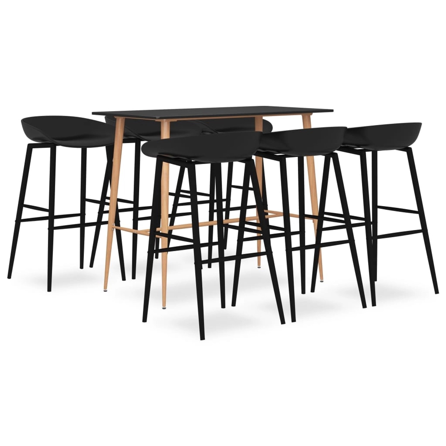 vidaXL 7-tlg. Bar-Set Schwarz Modell 18 günstig online kaufen