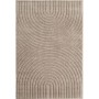 Beiger Kurzflorteppich (120x170 cm) mit modernem 3D-Reliefmuster im skandinavischen Stil.