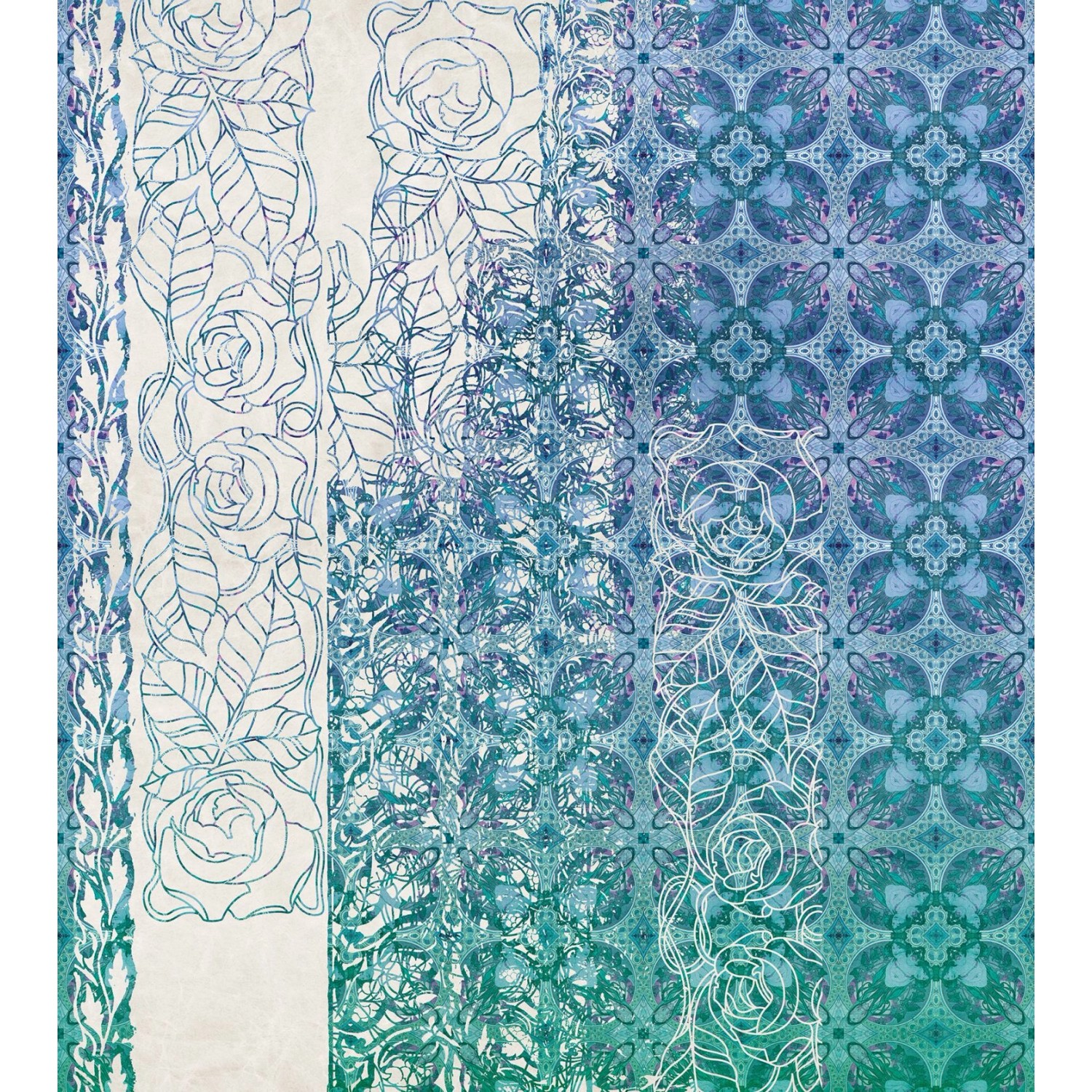 Sanders & Sanders Fototapete Jugendstil Blau 250 x 280 cm 611840