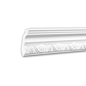 Flexible, weiße PROFHOME Eckleiste aus Polyurethan, 2 m lang, für Paneel-Zubehör.