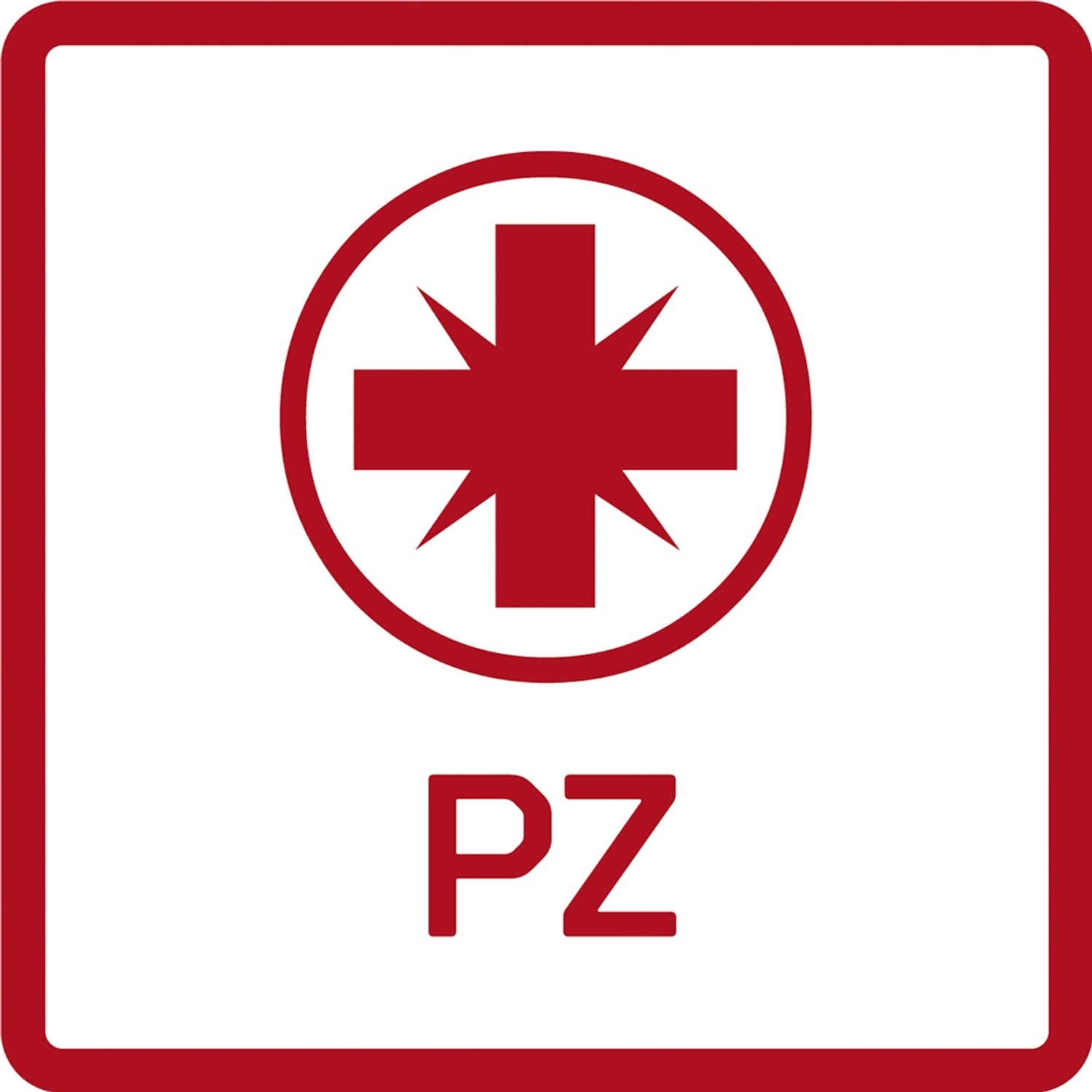 Symbol für Pozidriv Schraubendreher Bit im Gedore Steckschlüssel-Satz.