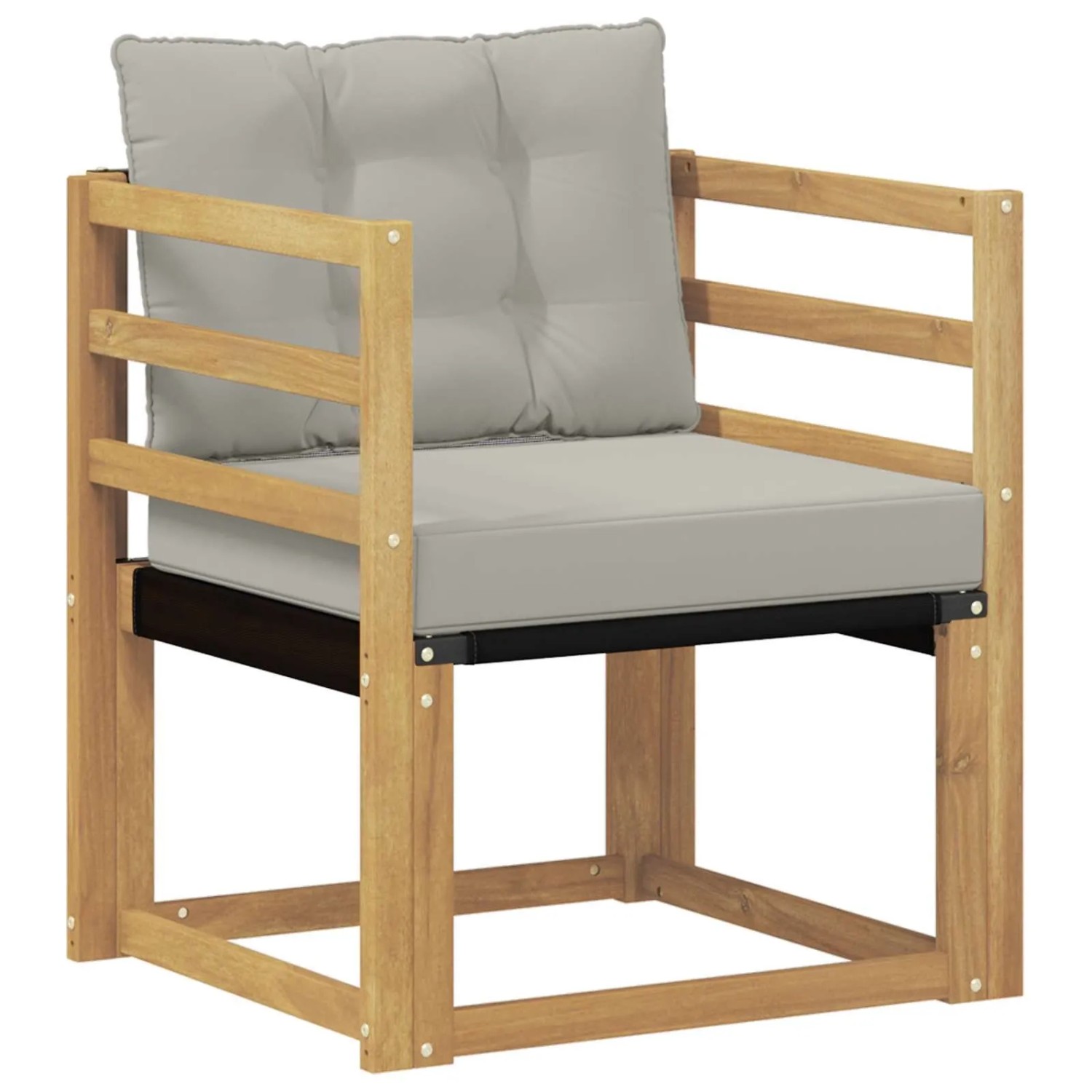 vidaXL Outdoor-Sofa Massives Akazienholz und Textilene Weiß 3439029