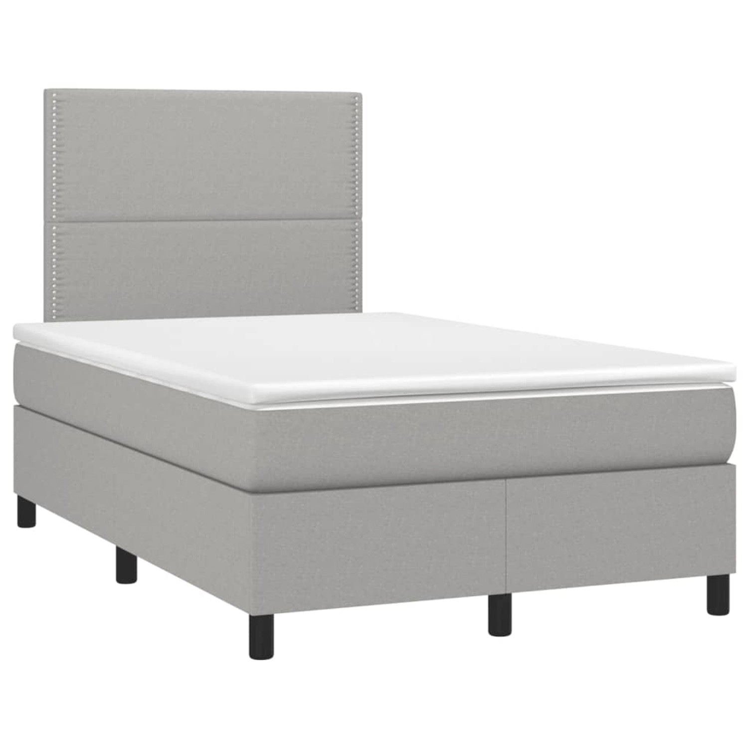 vidaXL Boxspringbett mit Matratze & LED Hellgrau 120x190 cm Stoff 3270190 günstig online kaufen