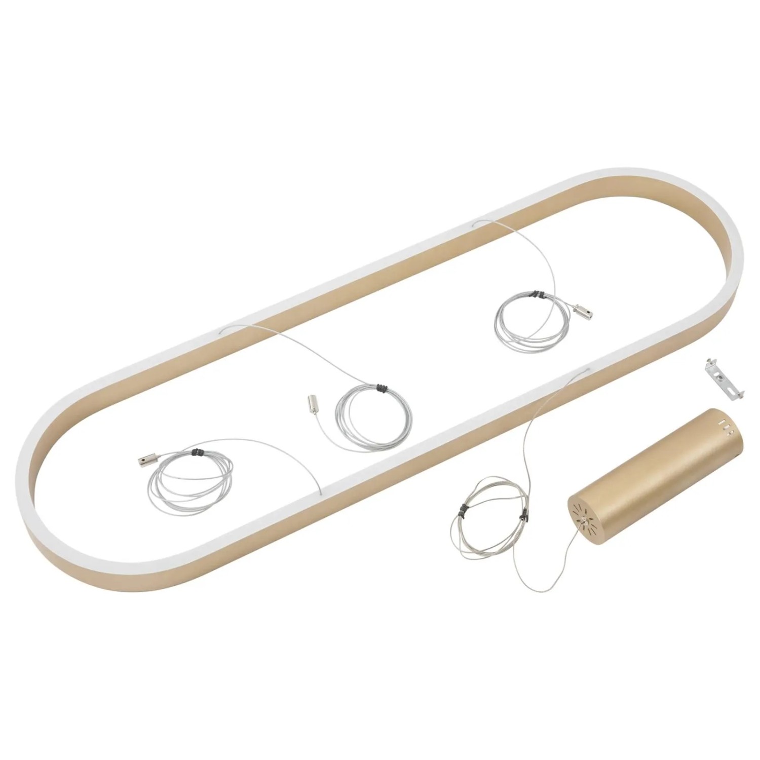 Moderne LED Pendelleuchte Melinay in Gold/Messing mit Leselampe, dimmbar für Wohnzimmer.
