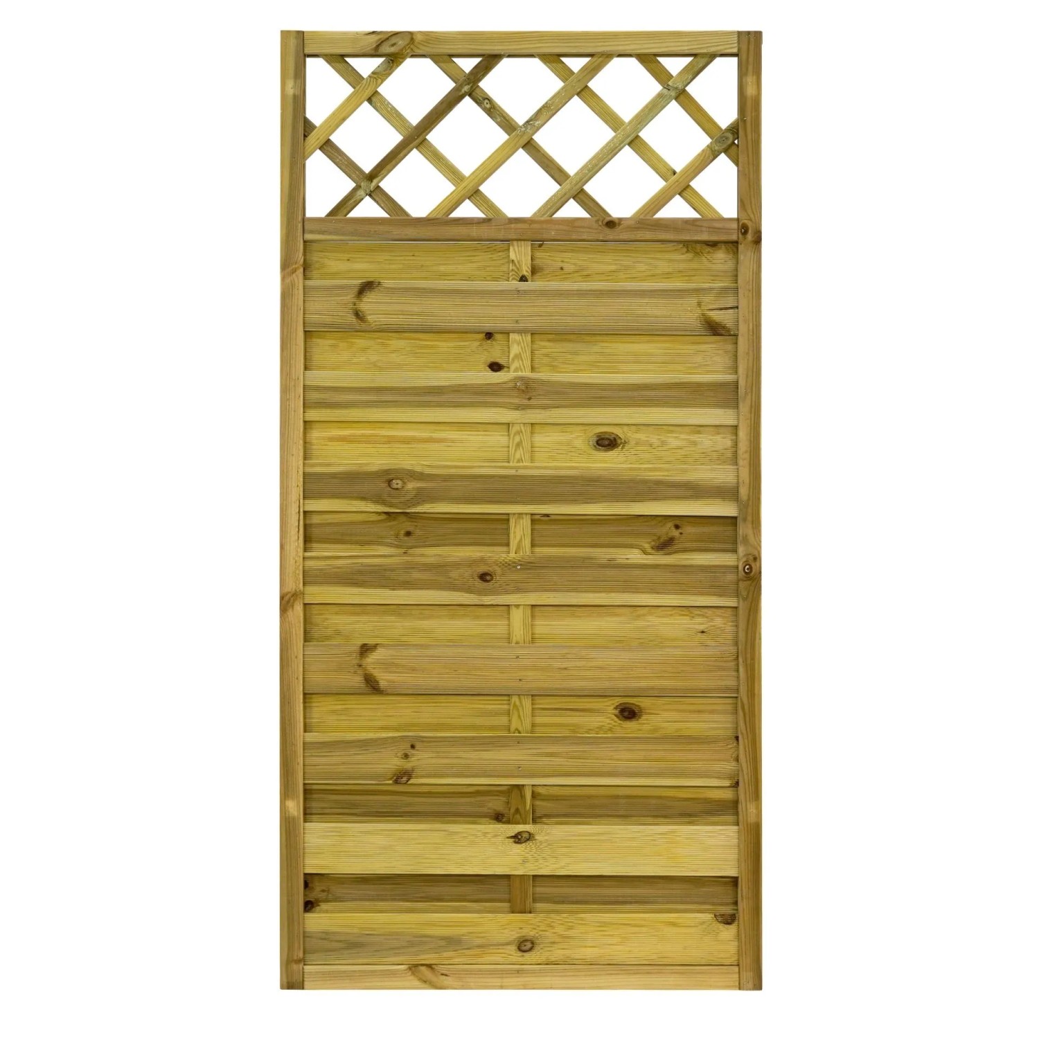 GartenLand Dichtzaun VARIO Gerade mit Rankgitter 90x180 cm Holzzaun Kiefer PEFC KDI Grün 44x44 mm Rahmen
