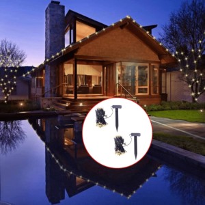 vidaXL Solar-Lichterketten 2 Stk LED Warmweiß 274770