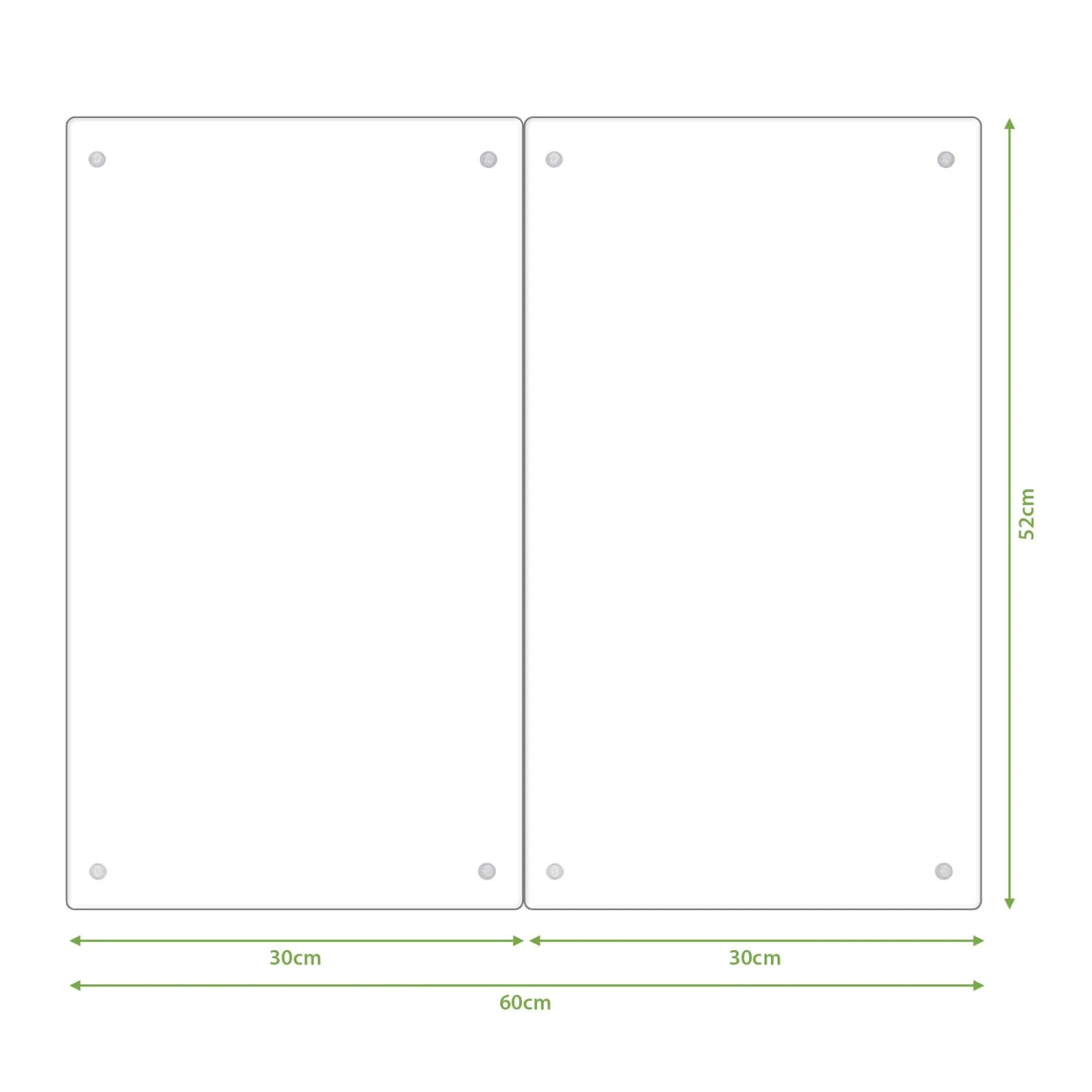 Banjado 2-teilige Herdabdeckplatte aus Glas, je 30x52 cm, als Schneidebrett nutzbar.