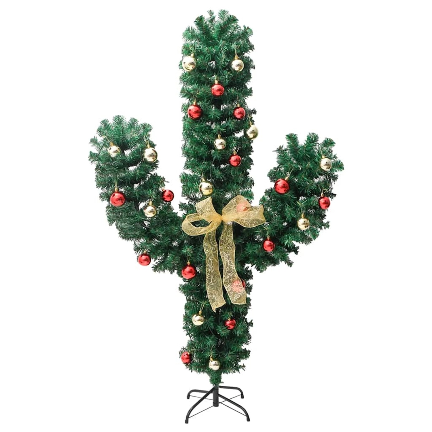 vidaXL Weihnachtsdeko Kaktus mit Ständer und LED Grün 180 cm PVC 344656