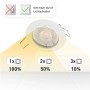 Oktaplex LED Einbaustrahler Sedan, dimmbar in 3 Stufen per Lichtschalter, warmweiß.