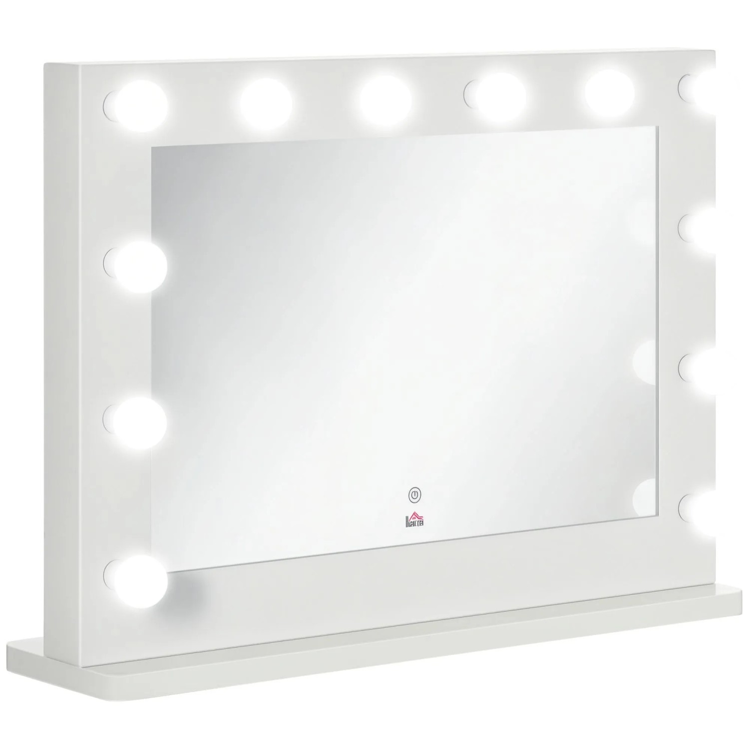 HOMCOM Spiegel Kosmetikspiegel mit 12 Dimmbare LED Lampen (Schminkspiegel, 1-St., Hollywood Spiegel), 80 x 60 cm