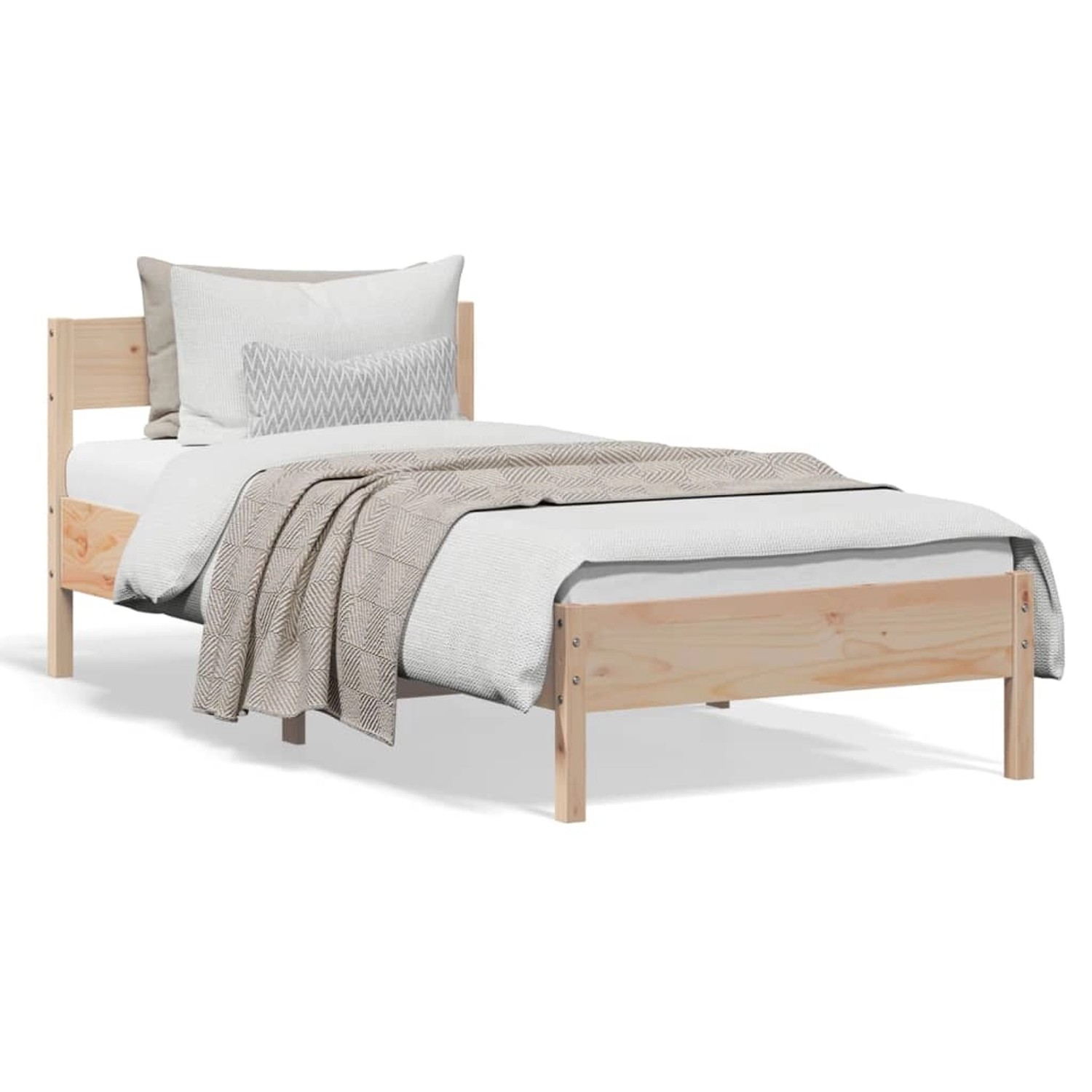 vidaXL Massivholzbett ohne Matratze 75x190 cm Kiefernholz 842782