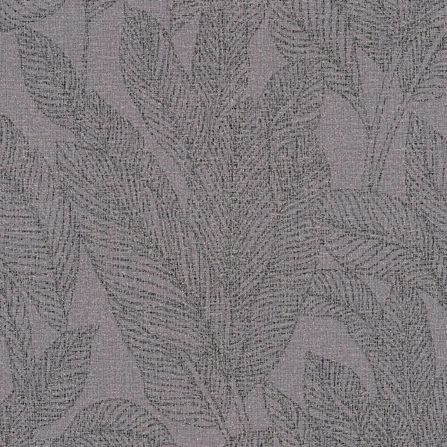 PROFHOME 790645-GU Ton-in-Ton Tapete Floral Glitzernd Platin-Grau Gold 0,53 m x 10,05 m 5,33 m2