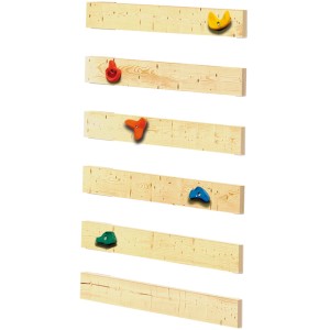 Karibu Kletterwand Lotti, naturbelassen, mit 5 bunten Klettersteinen für Spieltürme.
