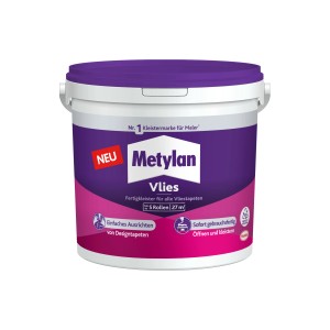 Eimer Metylan Vlies Fertigkleister 5kg, gebrauchsfertiger Tapetenkleister für Vliestapeten.