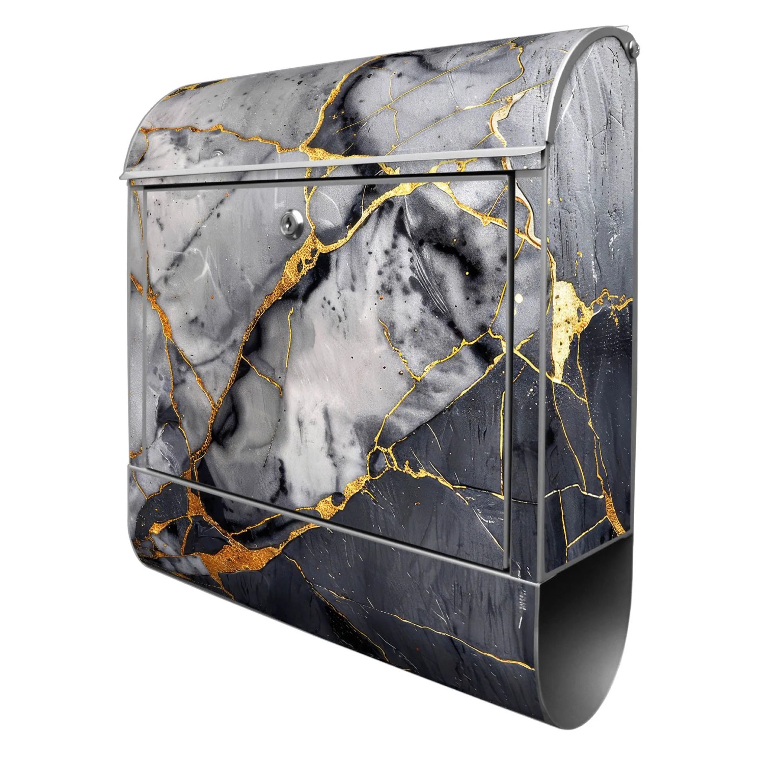 Banjado Design Briefkasten Silber Pulverbeschichtet 39x47x14cm 2 Schlüssel günstig online kaufen