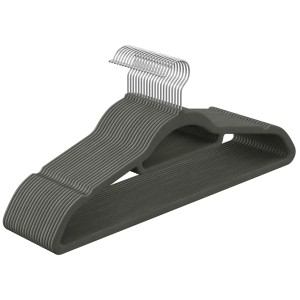 Songmics Samt-Kleiderbügel-Set Breanna Grau-Silber 20-teilig