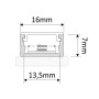 SOTECH LED Profil XL Aluminium, Querschnitt mit Maßen: 16mm Breite, 7mm Höhe. Für LED Streifen.