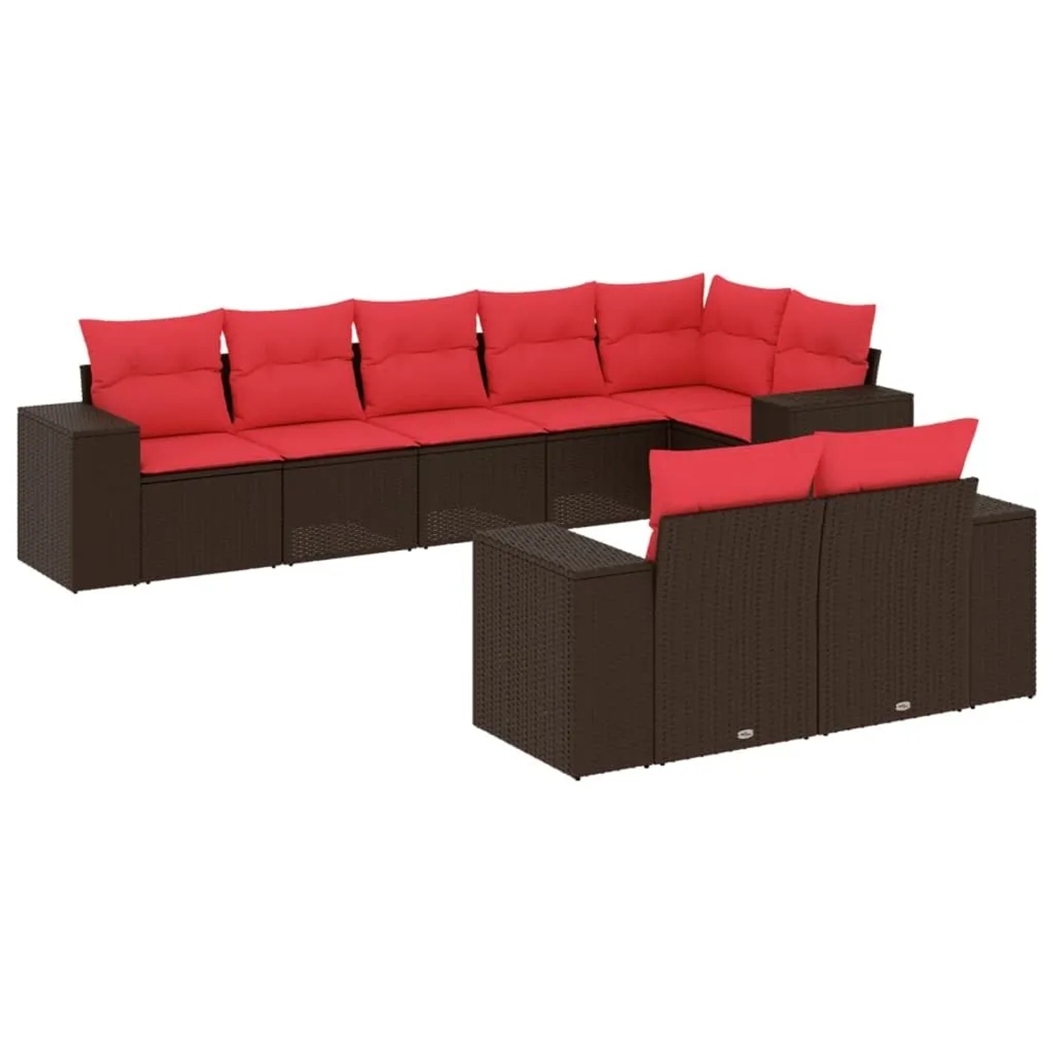 vidaXL 8-Tlg Gartensofa-Set mit Kissen Braun Polyrattan 3222823 günstig online kaufen