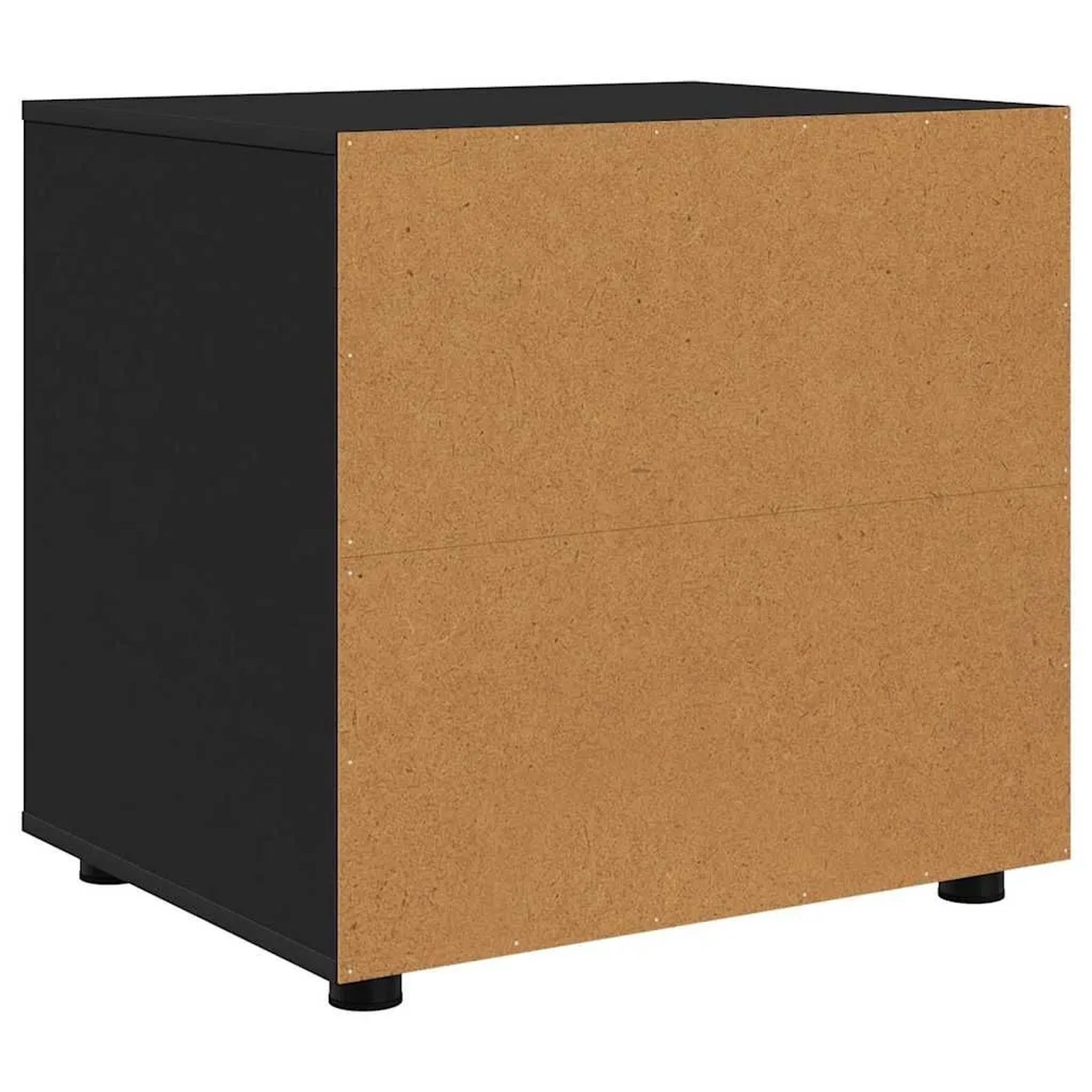 Schwarzer vidaXL Aufbewahrungsschrank (60x48x57 cm) aus Holzwerkstoff mit 2 Fächern.