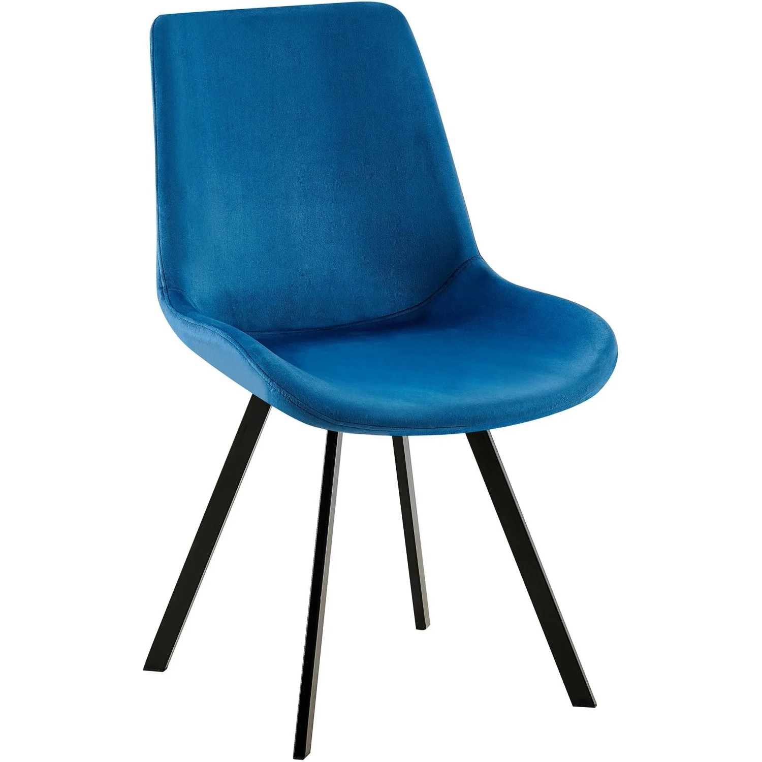 DELUKE Esszimmerstuhl LOVER Samt Dunkelblau 53x59x89cm Essstühle Esszimmerstühle Küchenstühle Wohnzimmerstühle
