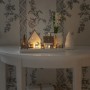 Konstsmide LED Holzsilhouette Waldhäuser mit Rentieren, warmweißes Licht für stimmungsvolle Weihnachten.