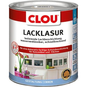 Clou Lack-Lasur Aqua für Holz 375 ml Hellgrau