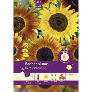 Pabst Keimkraft Sonnenblume Herbstschönheit Saatgut, Mischung aus gelben und bronzefarbenen Blüten.