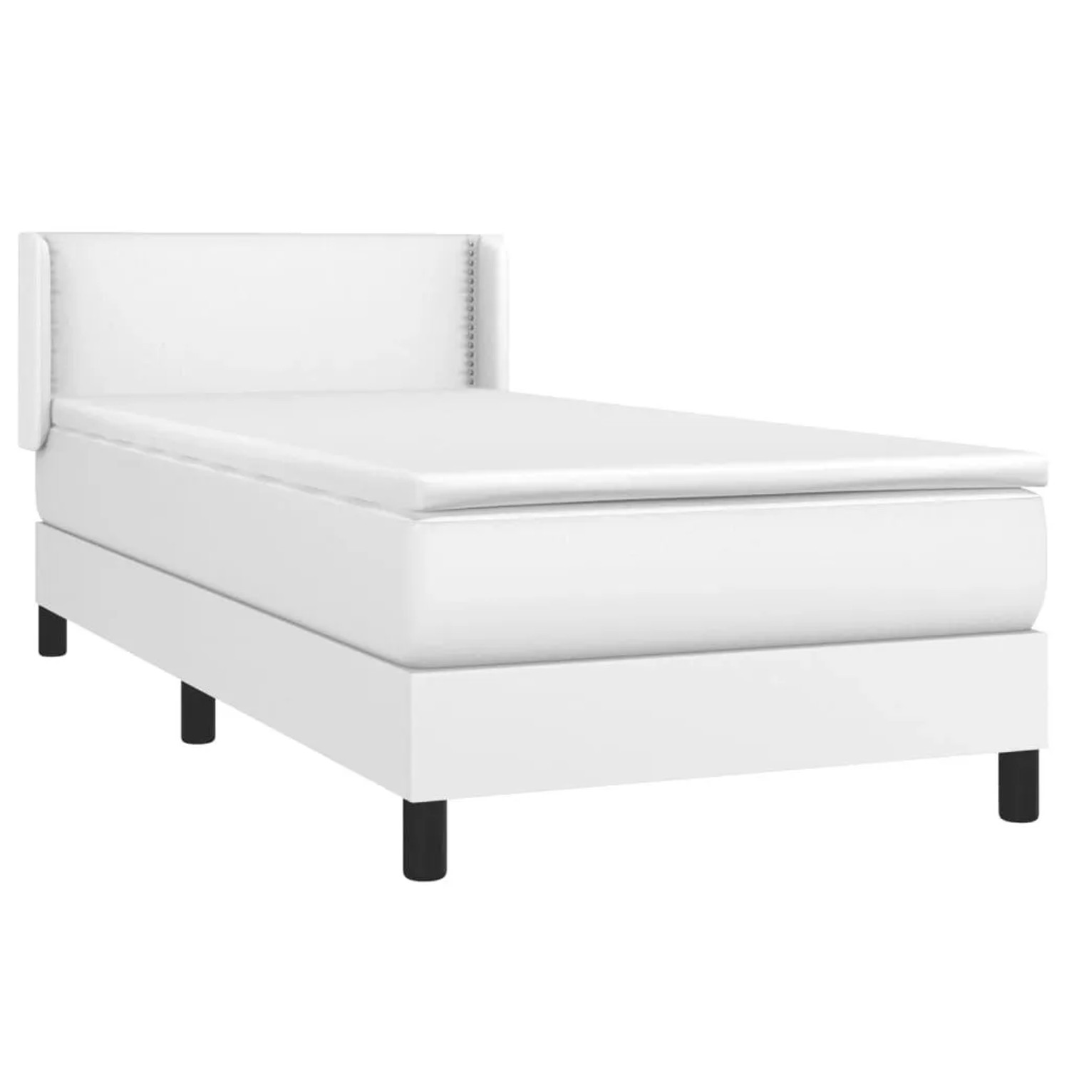 vidaXL Boxspringbett mit Matratze Weiß 80x200 cm Kunstleder 3130686 günstig online kaufen