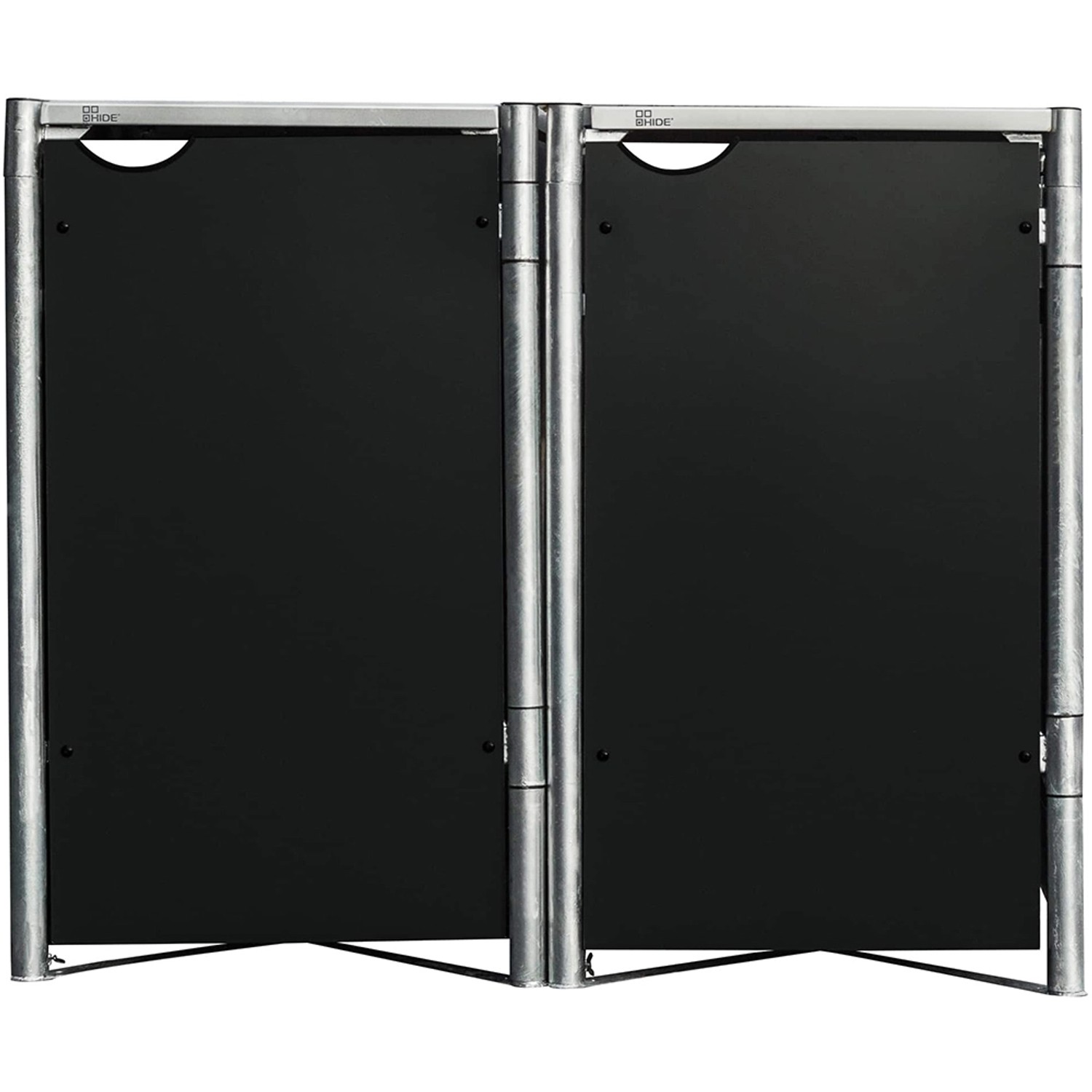 Hide Mülltonnenbox Kunststoff für 2 Tonnen 81 cm x 140 cm x 116 cm Schwarz