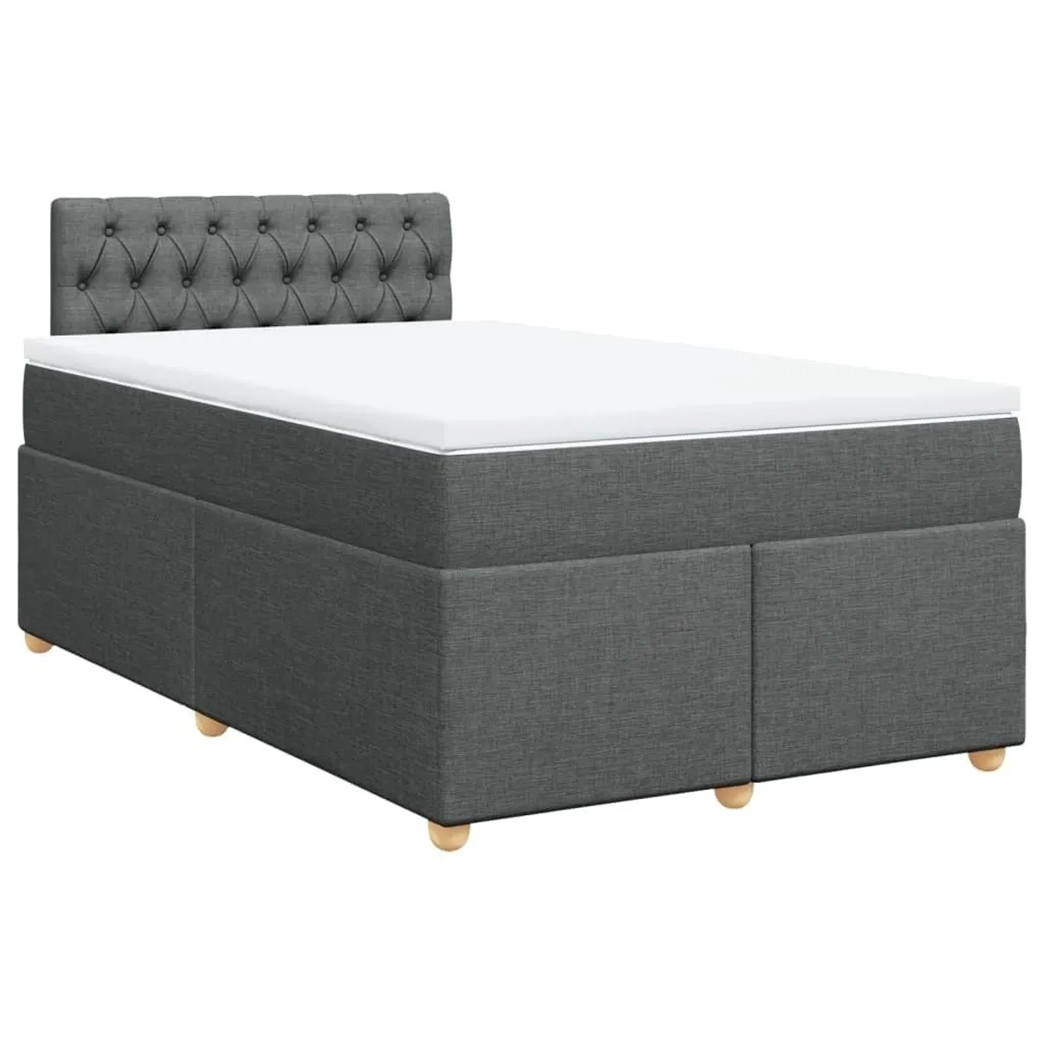 vidaXL Boxspringbett mit Matratze Dunkelgrau 120x190 cm Stoff 3288927
